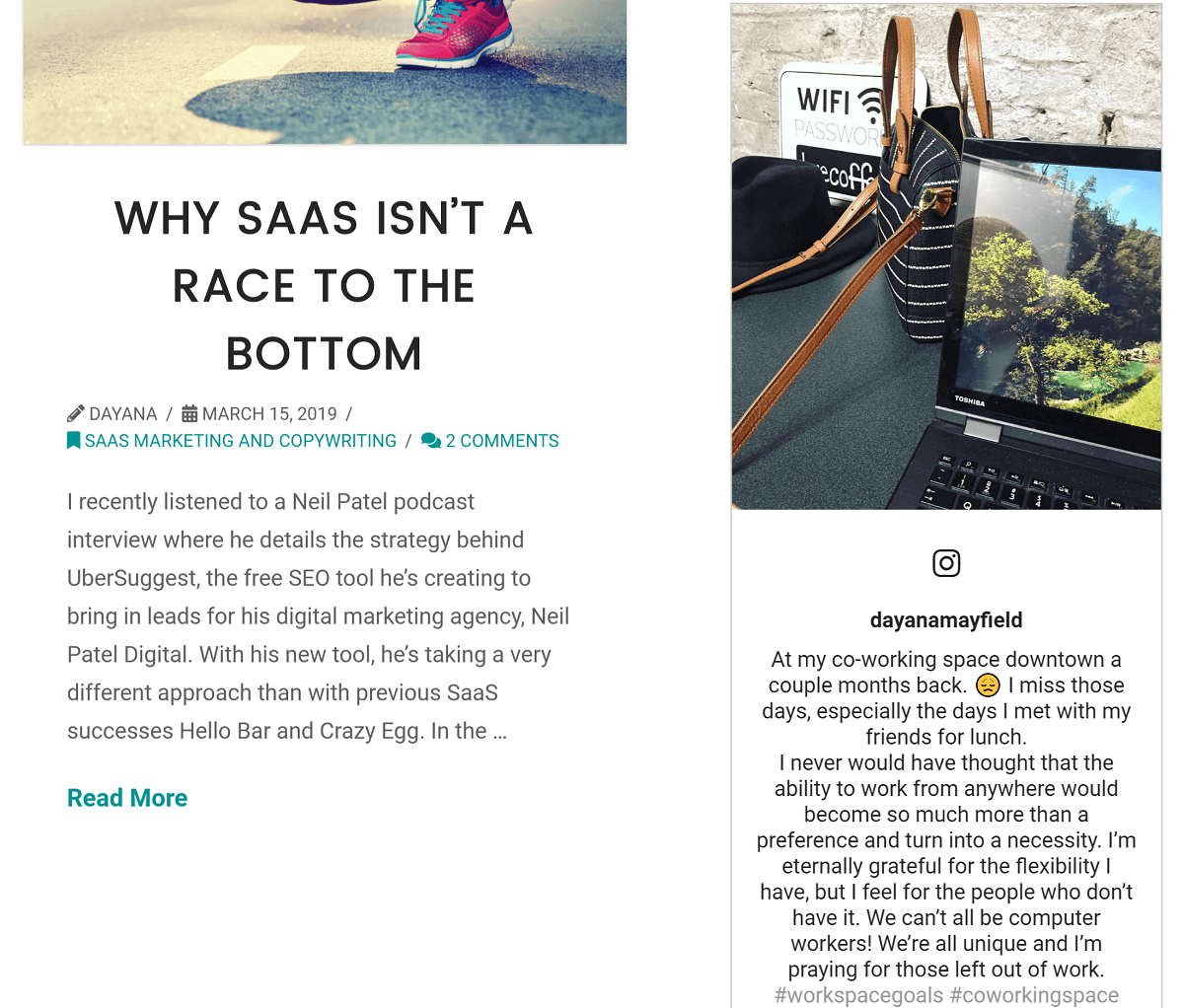 blog sidebar example