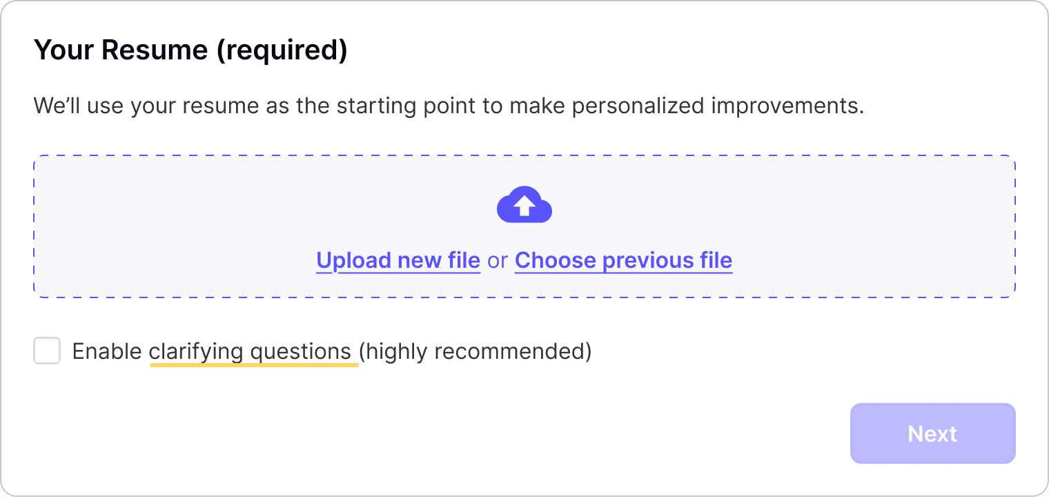 Enable Clarifying Questions
