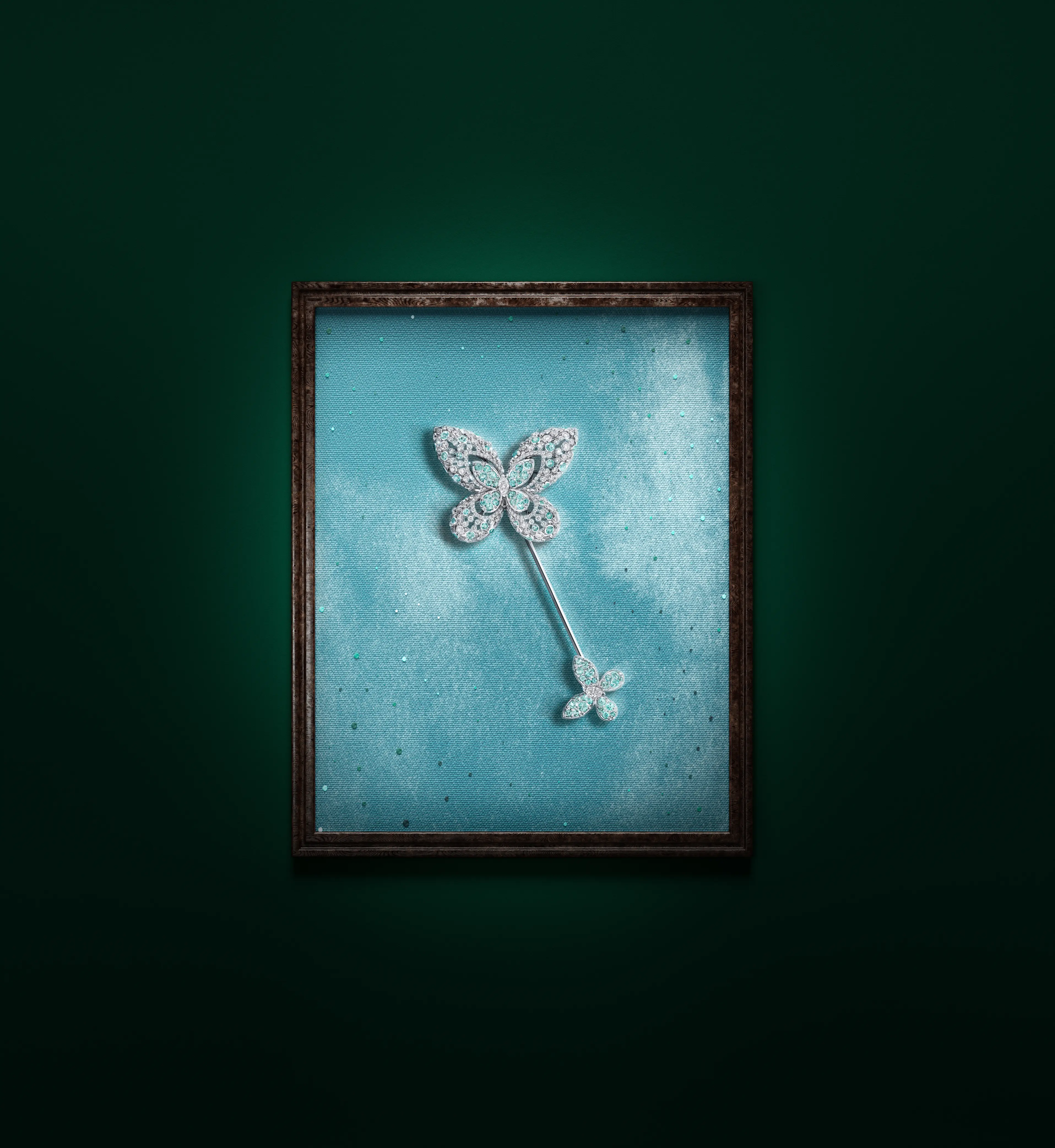 Graff Diamonds Brooch campaign post production by KINN Productions, London — luxury jewellery retouching, 3D compositing and colour grading.