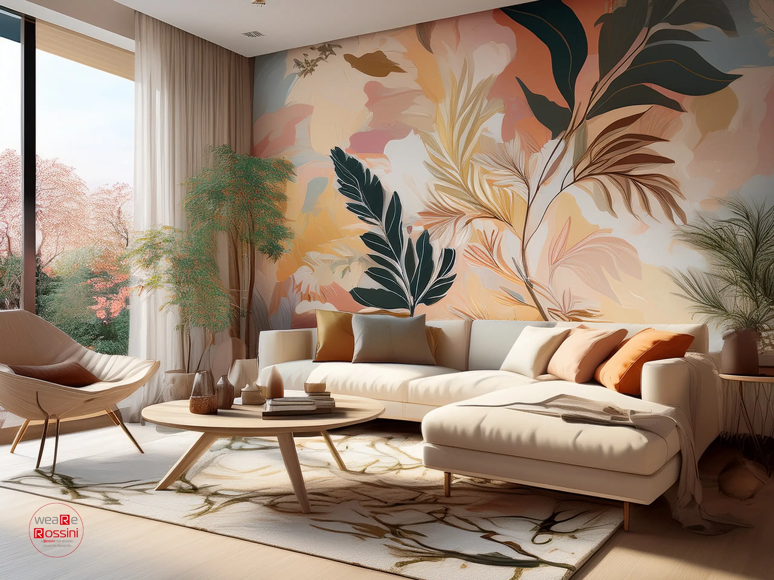 Wallpaper stampato grande formato su parete