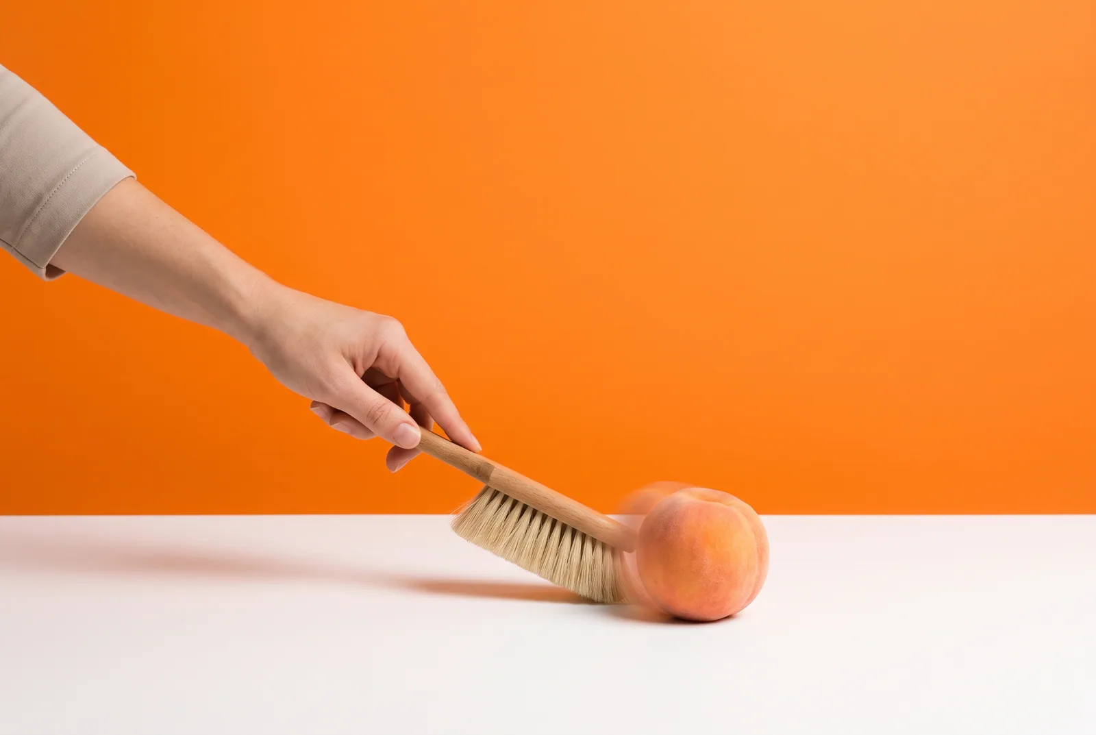 A hand sweeping a rolling peach away with a brush, what to do when triggers appear after you turn off sensitive content on X
