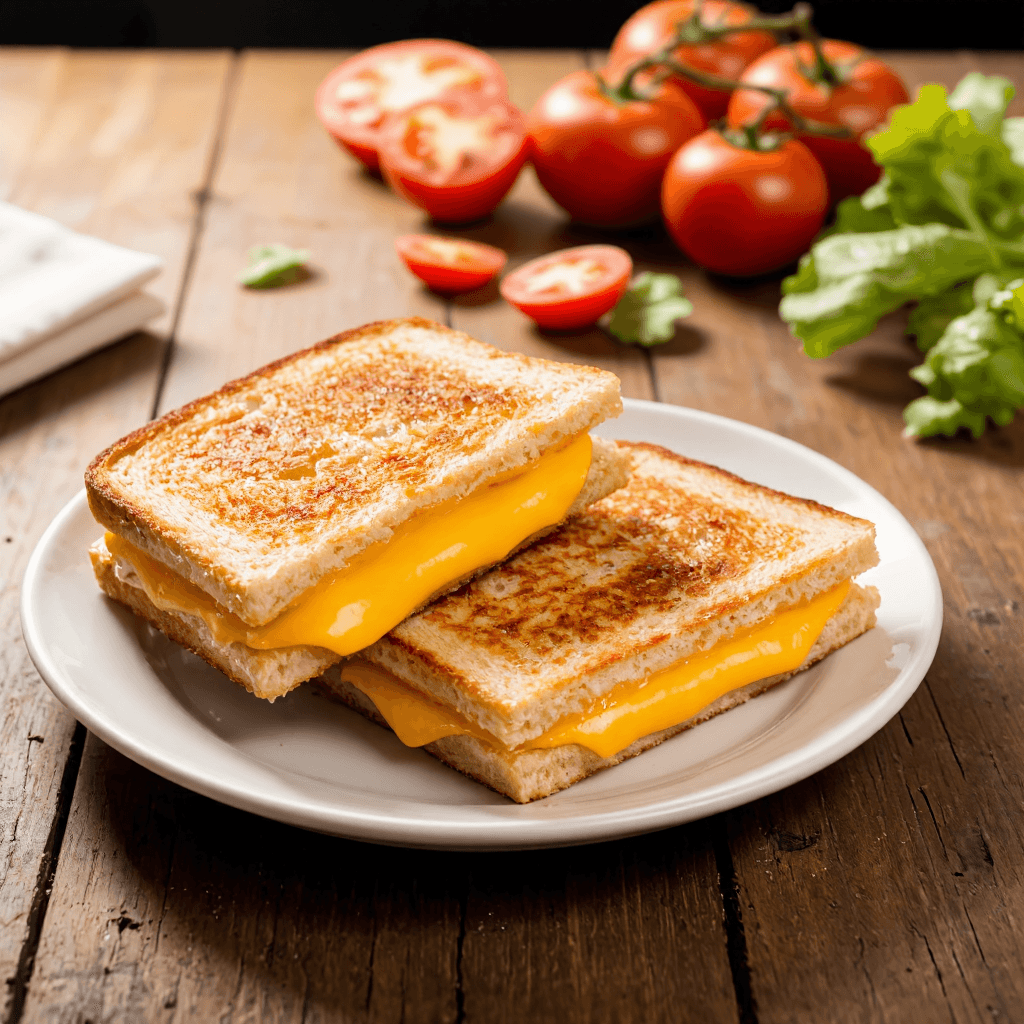 product photography of plate of grilled cheese sandwiches