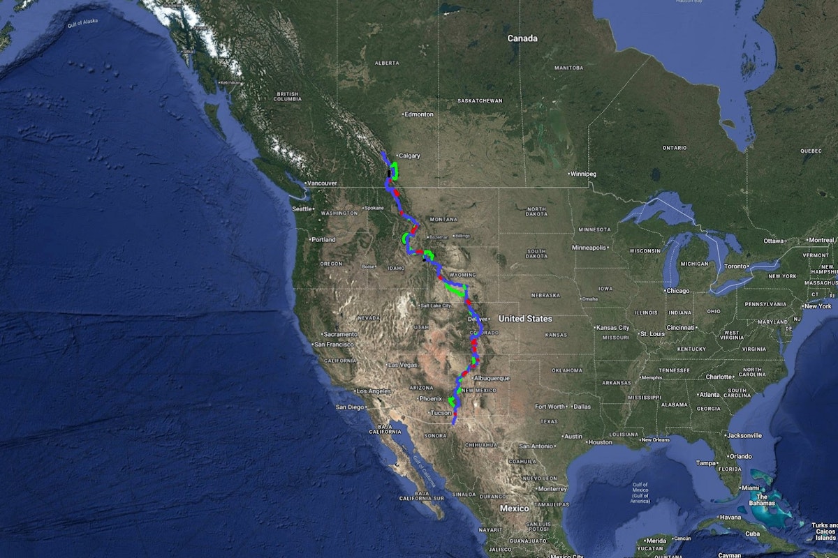 Great Divide motorcycle route through North America by GPS Kevin.