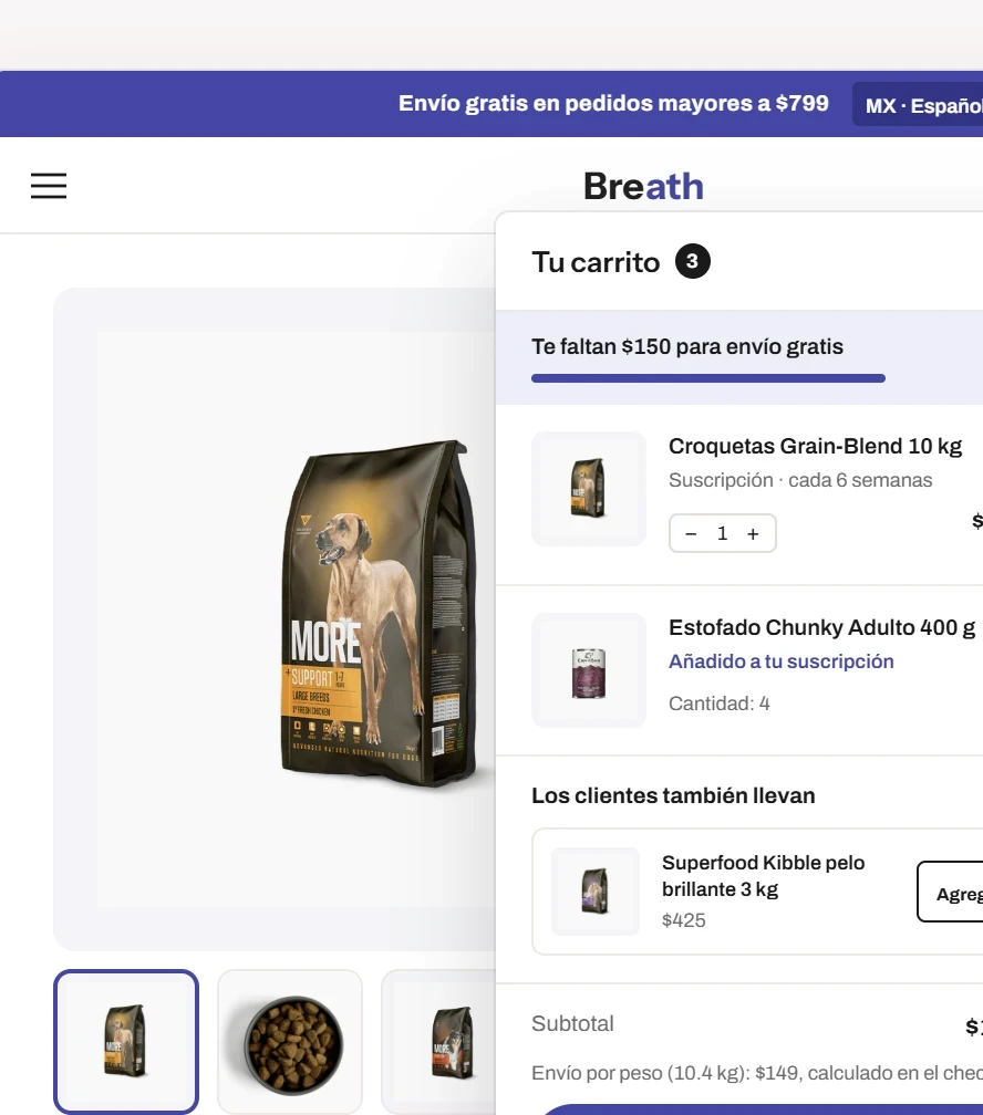 Mockup de tienda Shopify