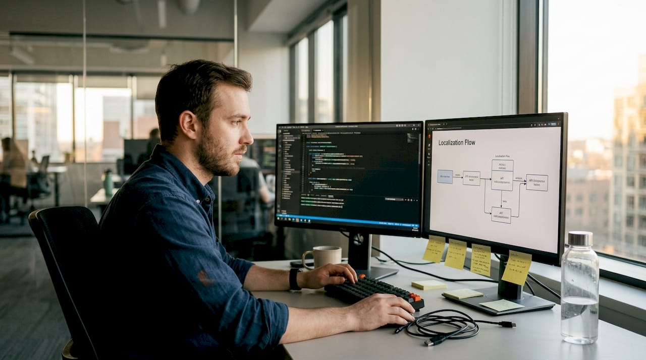 Developer implements localization API integration