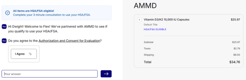 Letter of Medical Necessity consultation for probiotic store using Flex