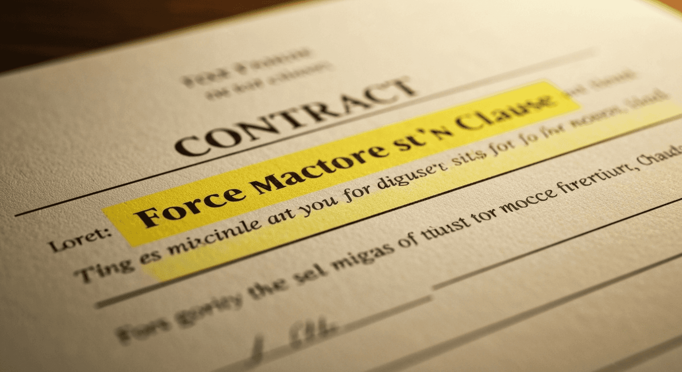 Highlighted force majeure clause