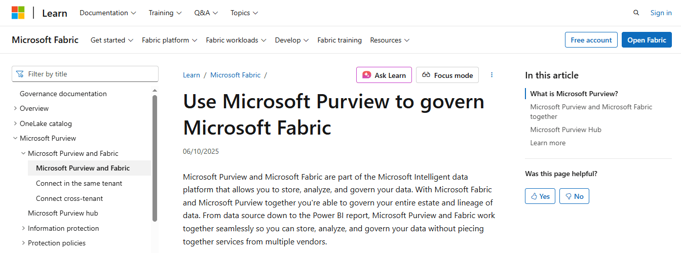Microsoft Fabric Governance Layer