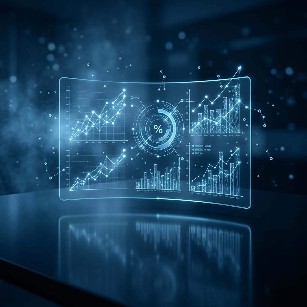 Panou digital albastru cu grafice și statistici medicale în timp real, reprezentând funcția de rapoarte și analiză din platforma Evolvo.