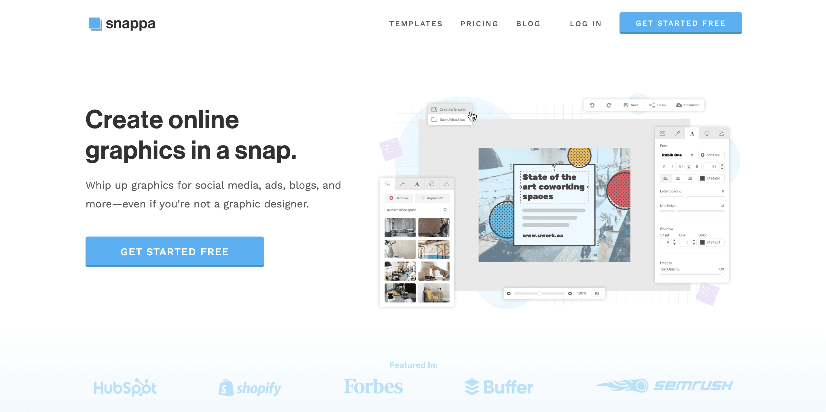 Snappa's homepage