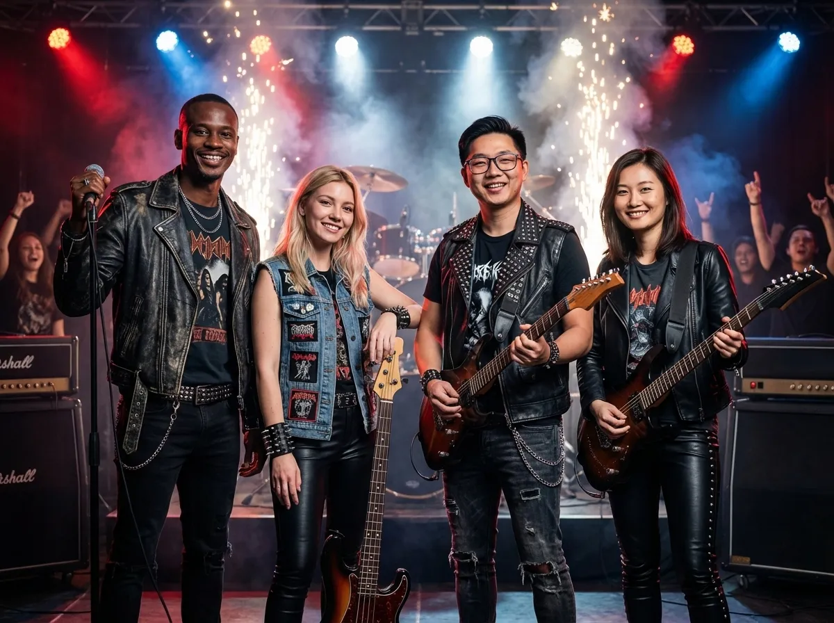 Transformation IA thème Rock - PhotoBooth AI