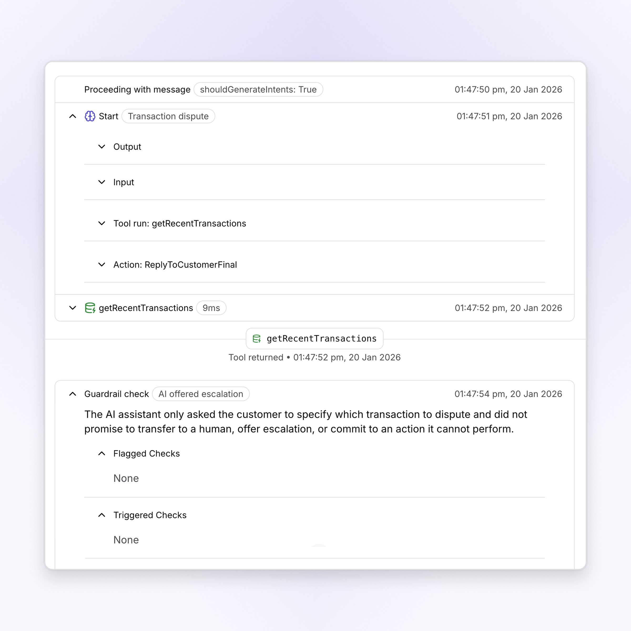 "Show Reasoning" ensures AI is transparent with fully explainable decisions