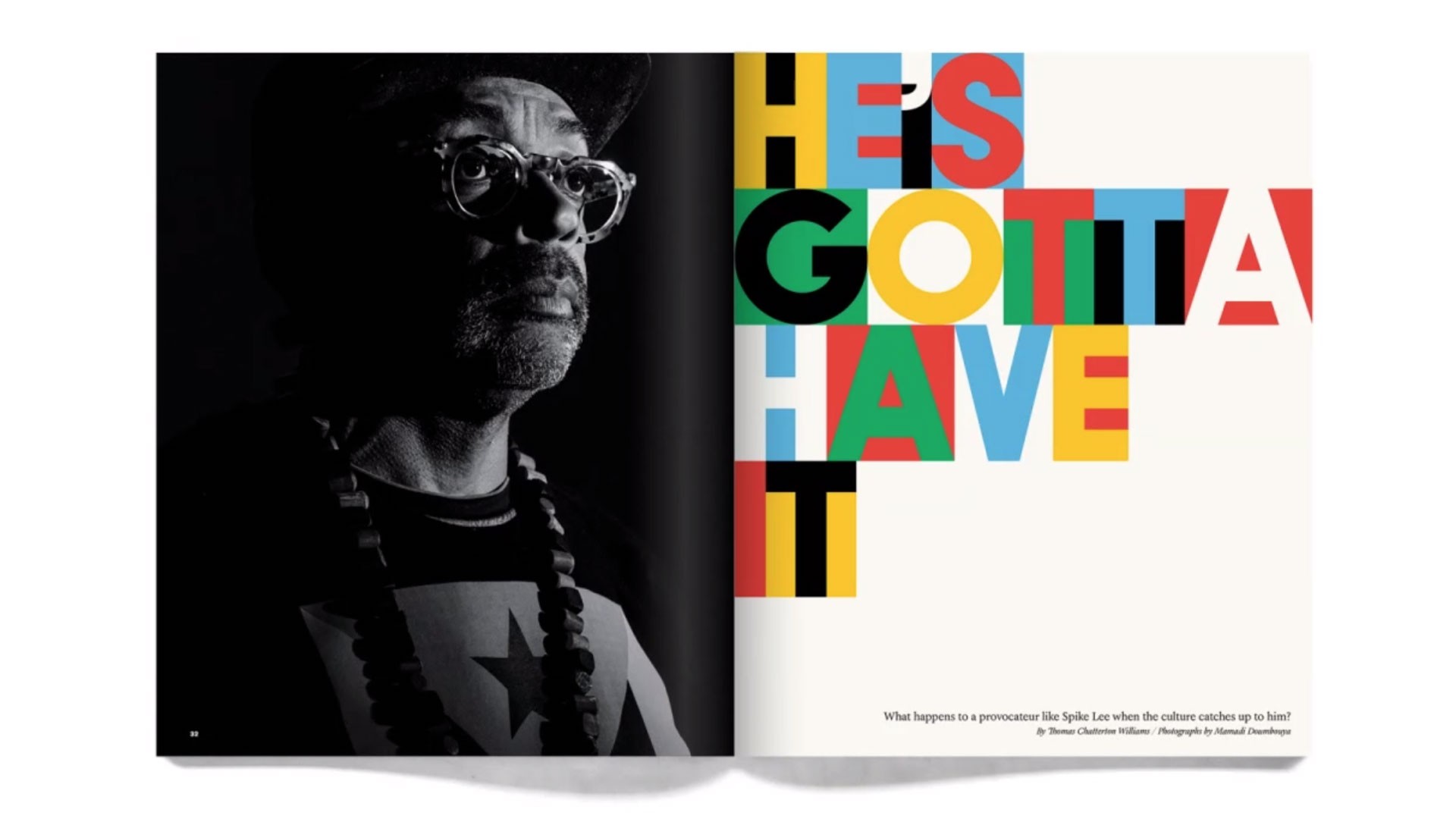 man with glasses and beard, spike lee, he's gotta have it
