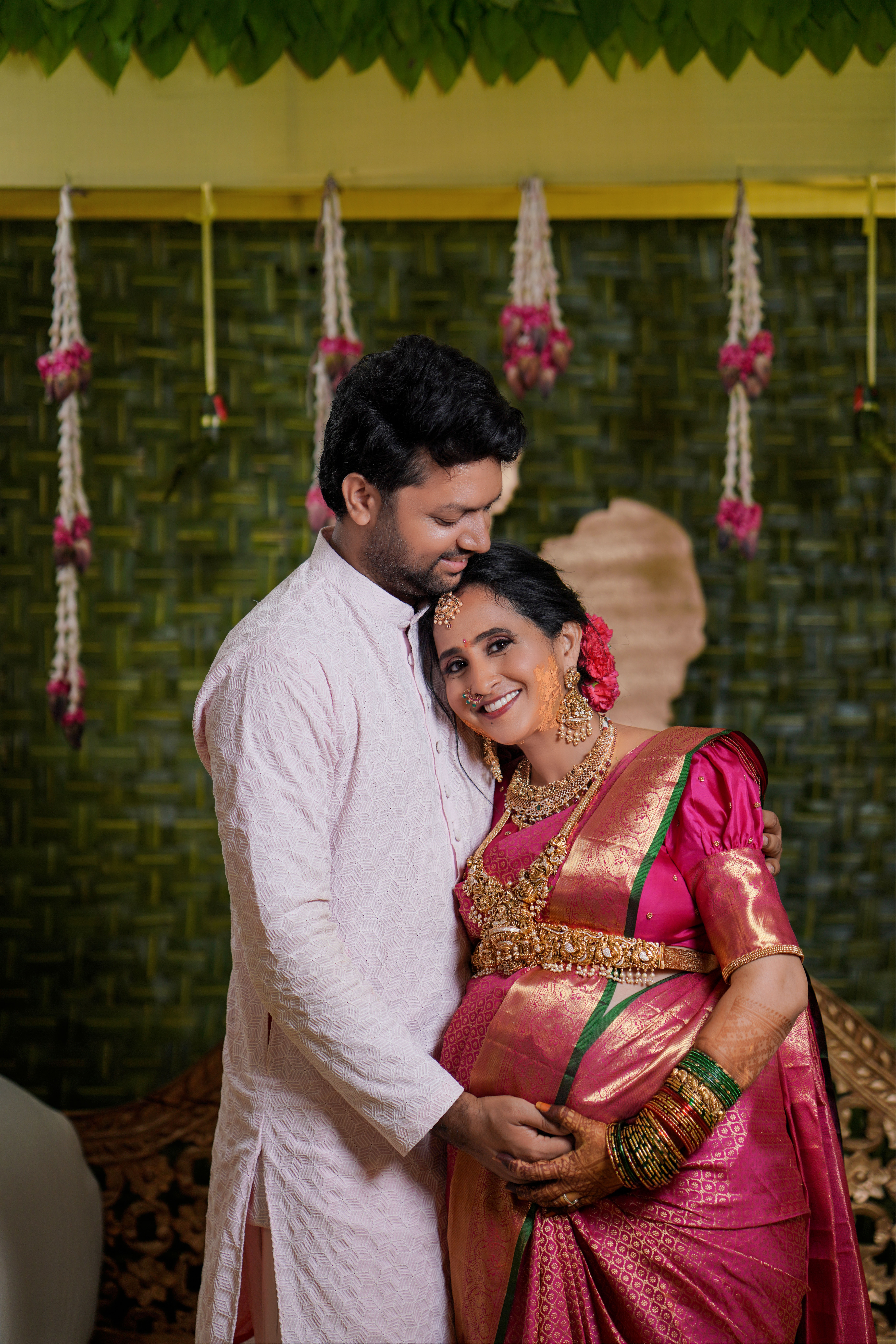 Crescent moon in a gradient twilight sky