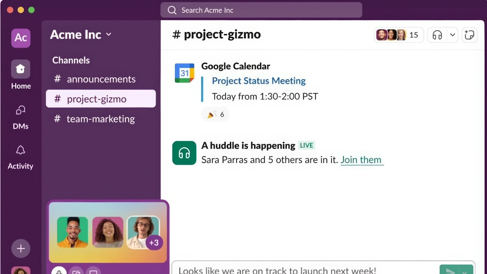Slack's real-time communication channel for teams