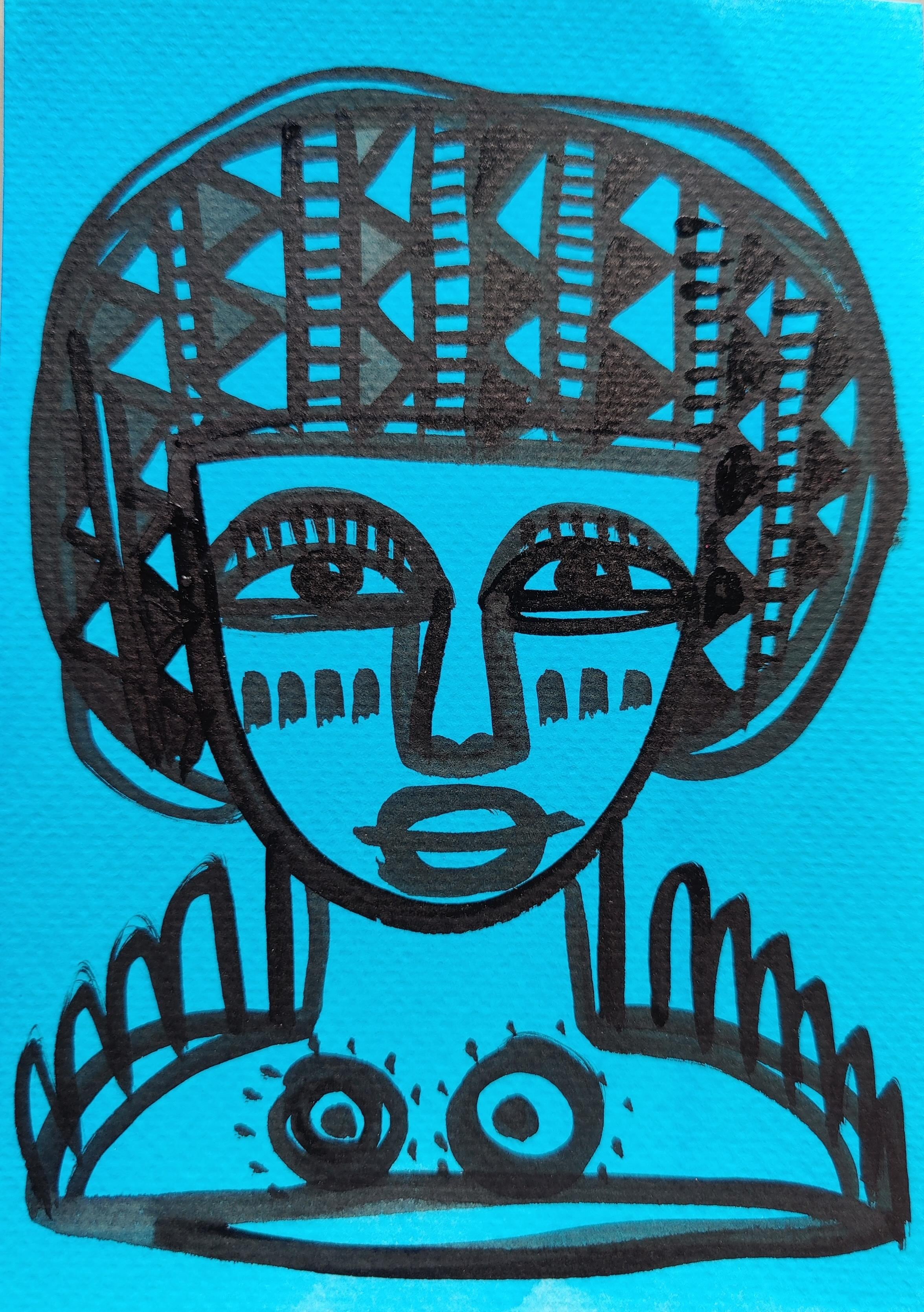 herd of sheep on road painting