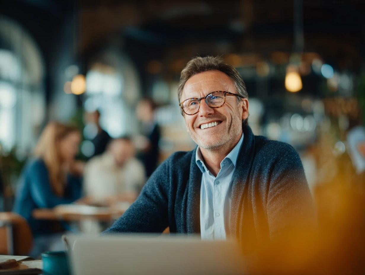 woman sitting around table holding tablet