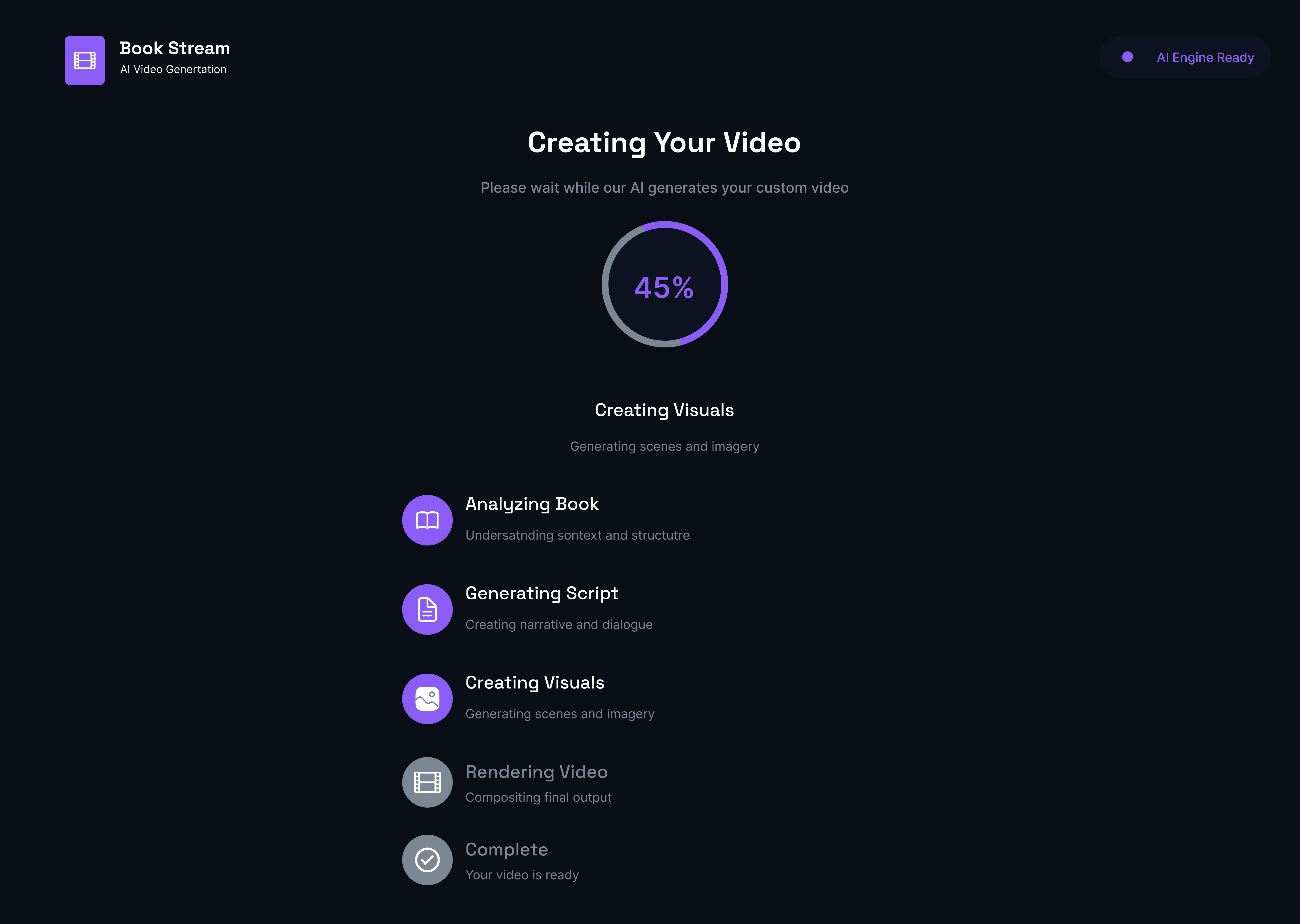 Video Generating Screen