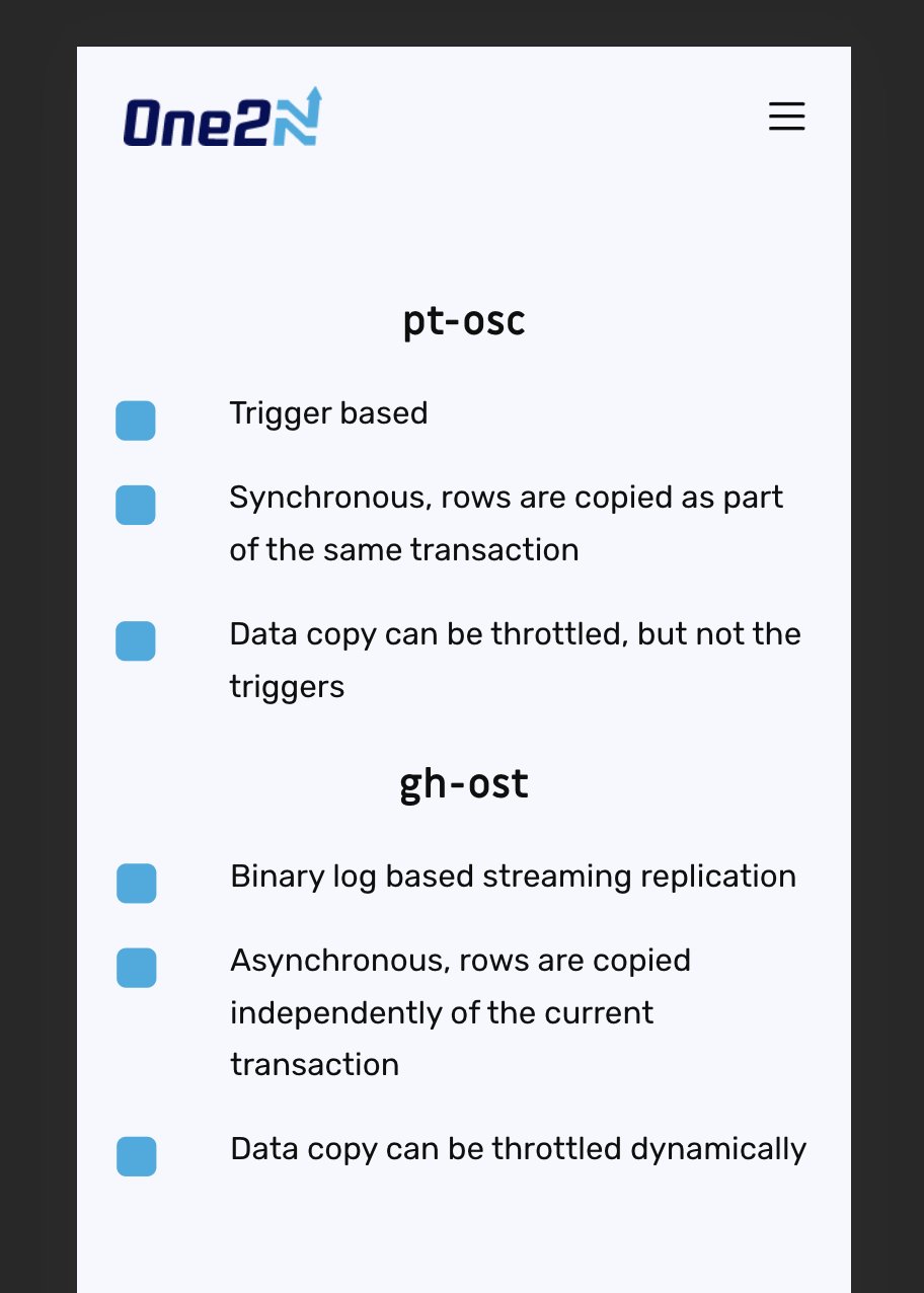 Comparison of MySQL schema migration tools