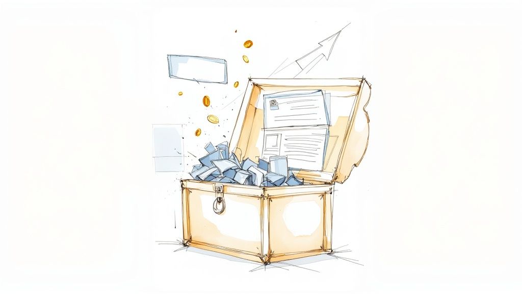 A person typing on a laptop, surrounded by social media comment icons, illustrating active community management.