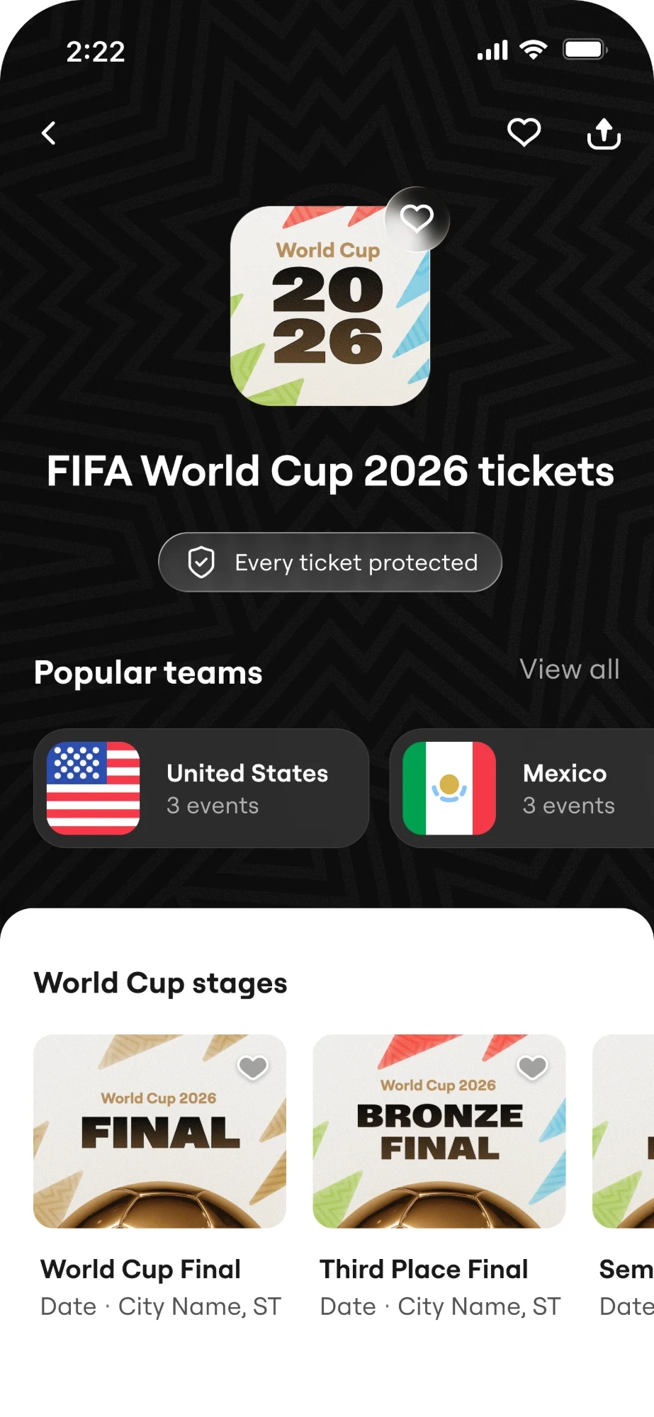 FIFA World Cup 2026 team page