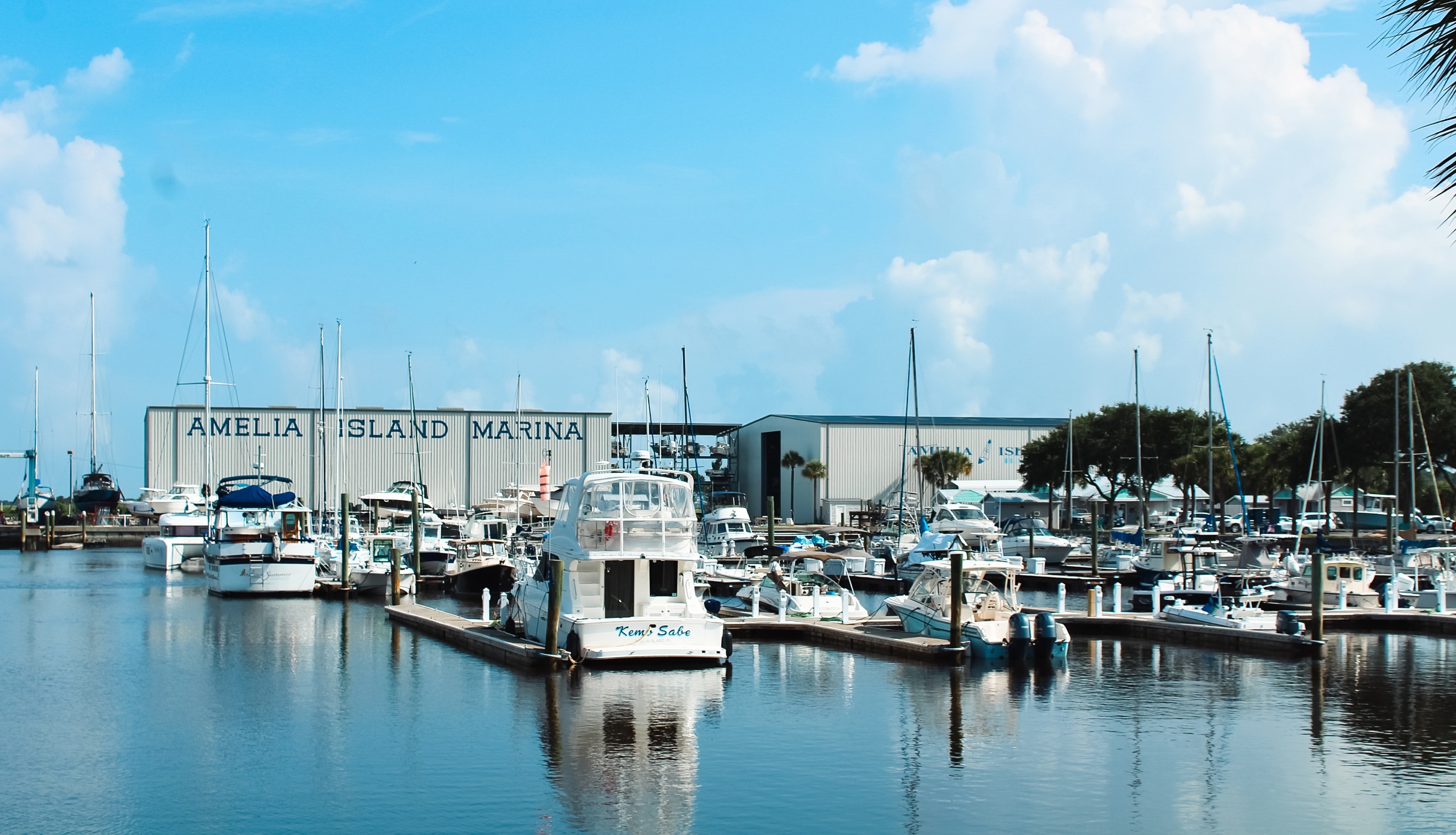 Amelia island marine with water in front