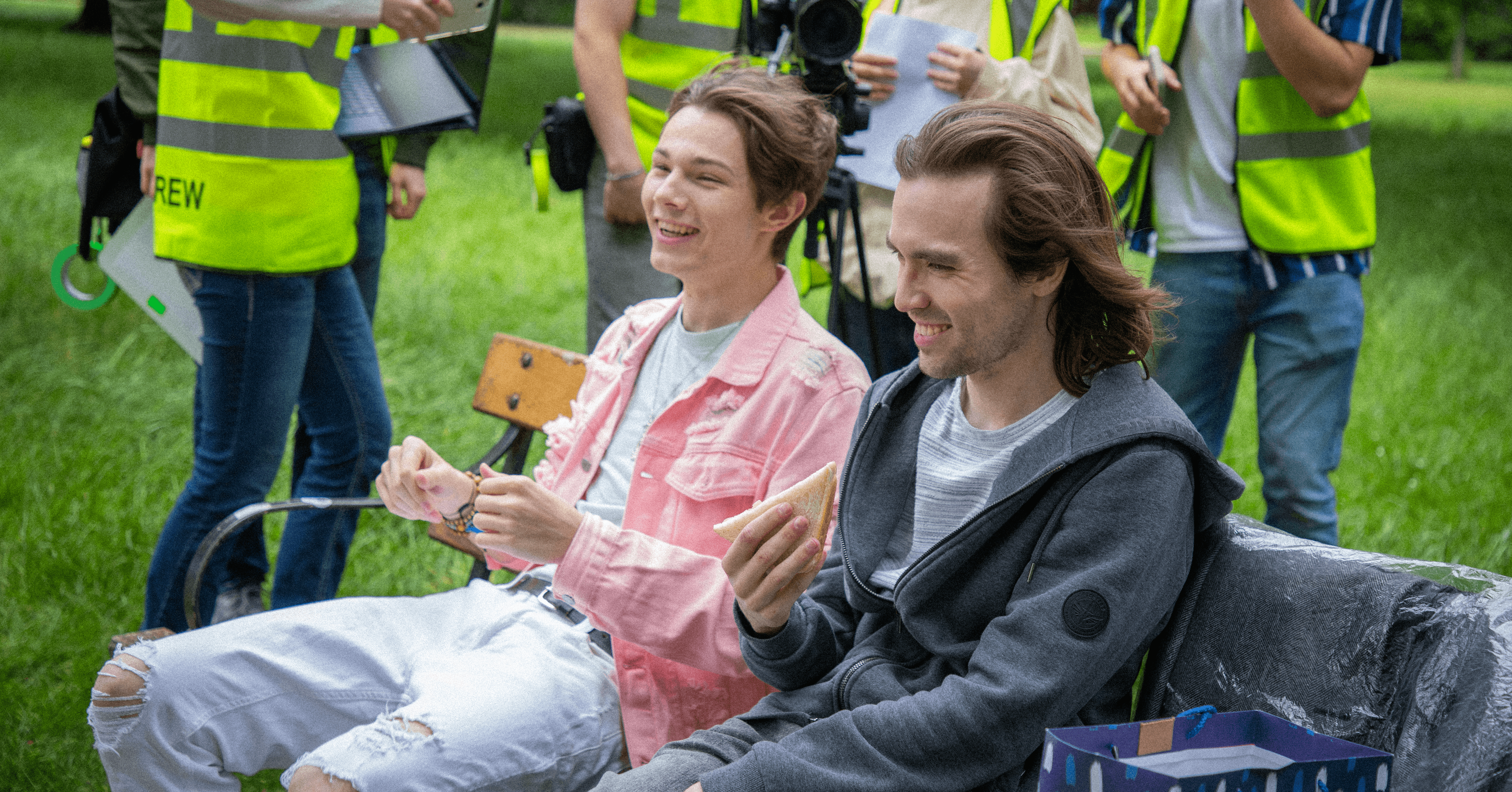 Luke Milligan and Max Meadows on the set of Me & My Shadow