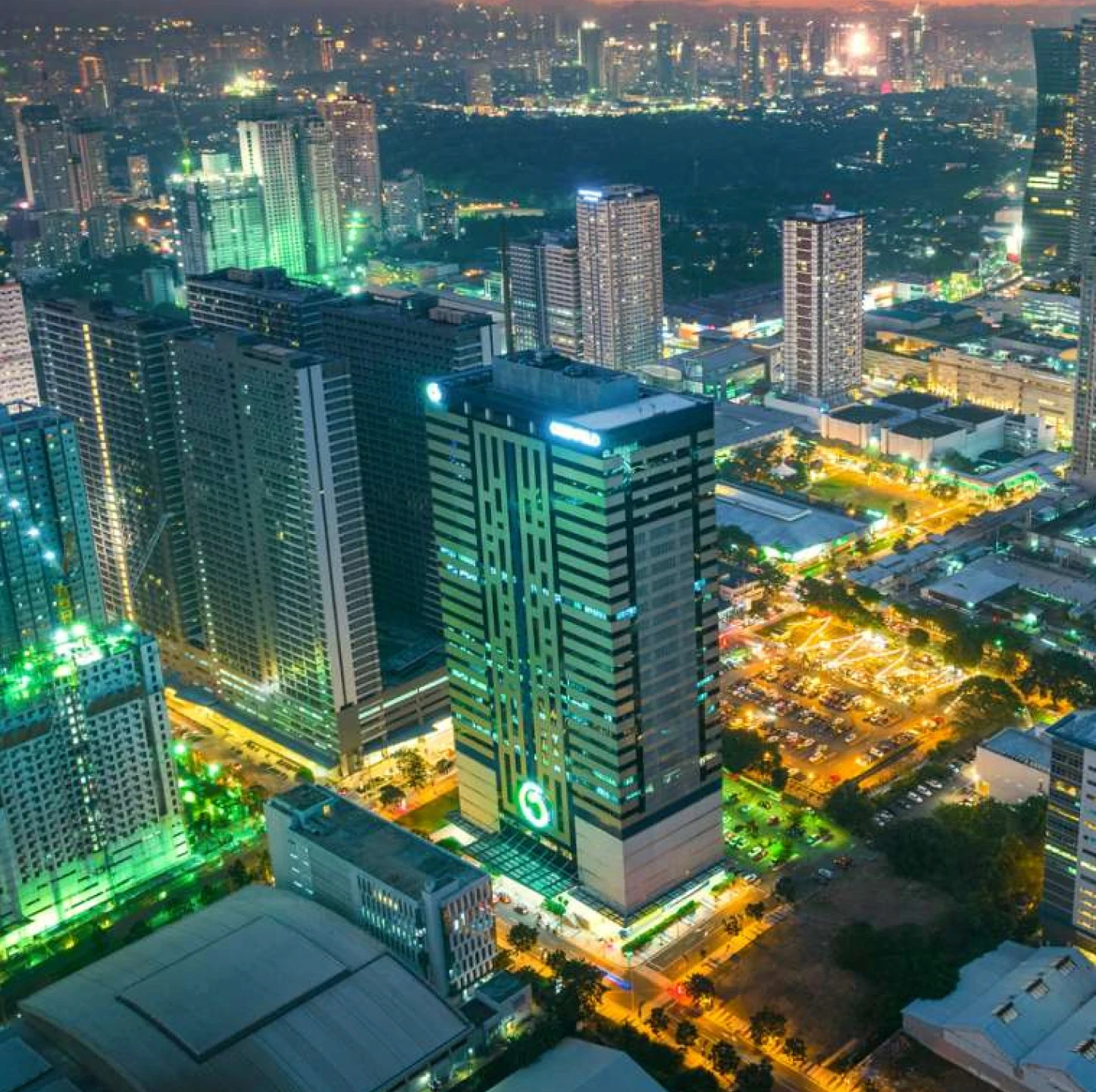 Photo of a business district in manila.
