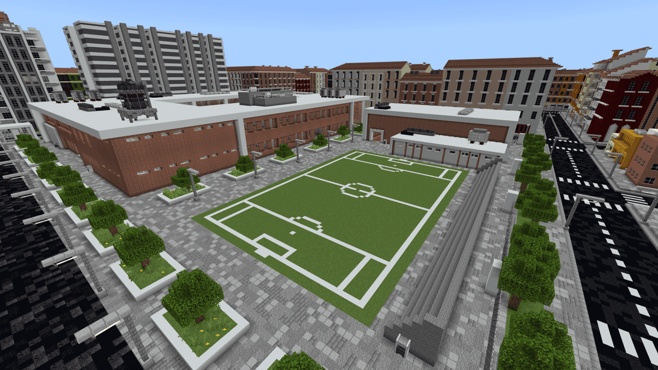Patio y campo de juego en Minecraft