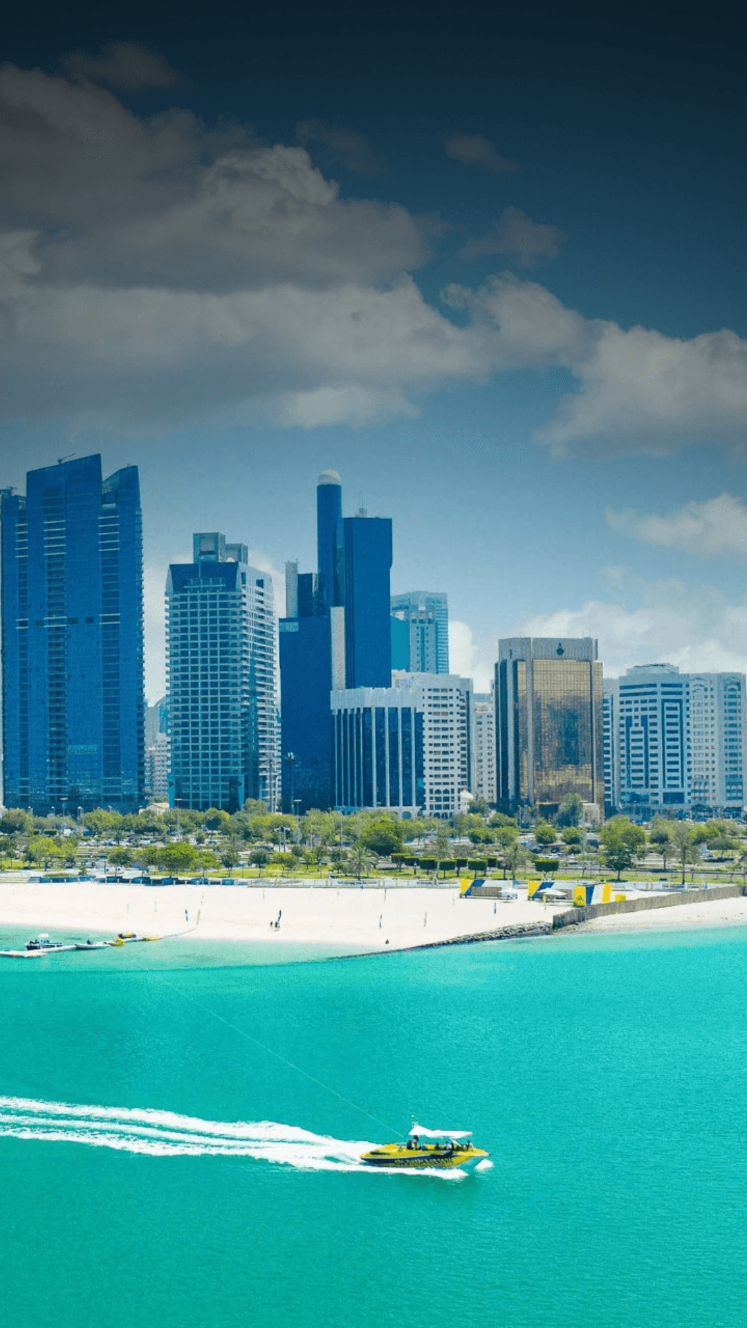 A large christmas tree in front of a tall building