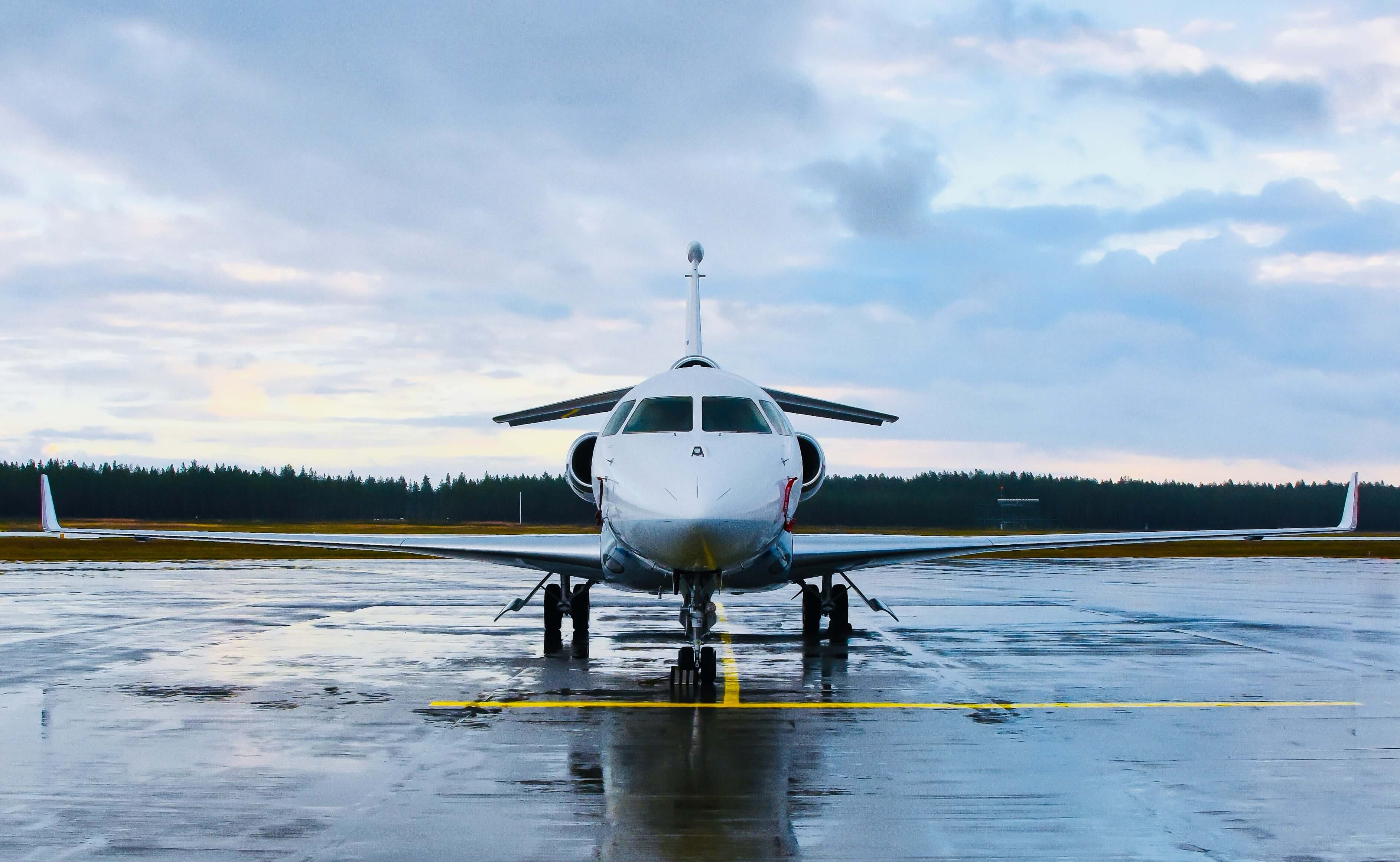 Private jet standing on airport