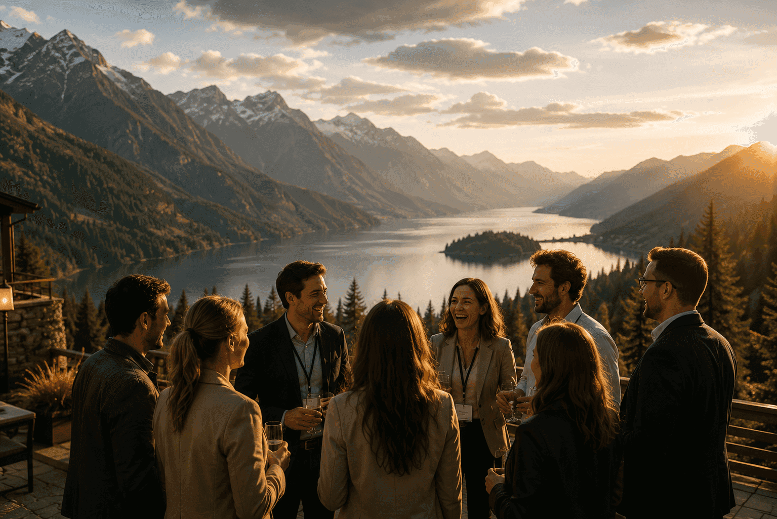 Corporate offsite event on the lake