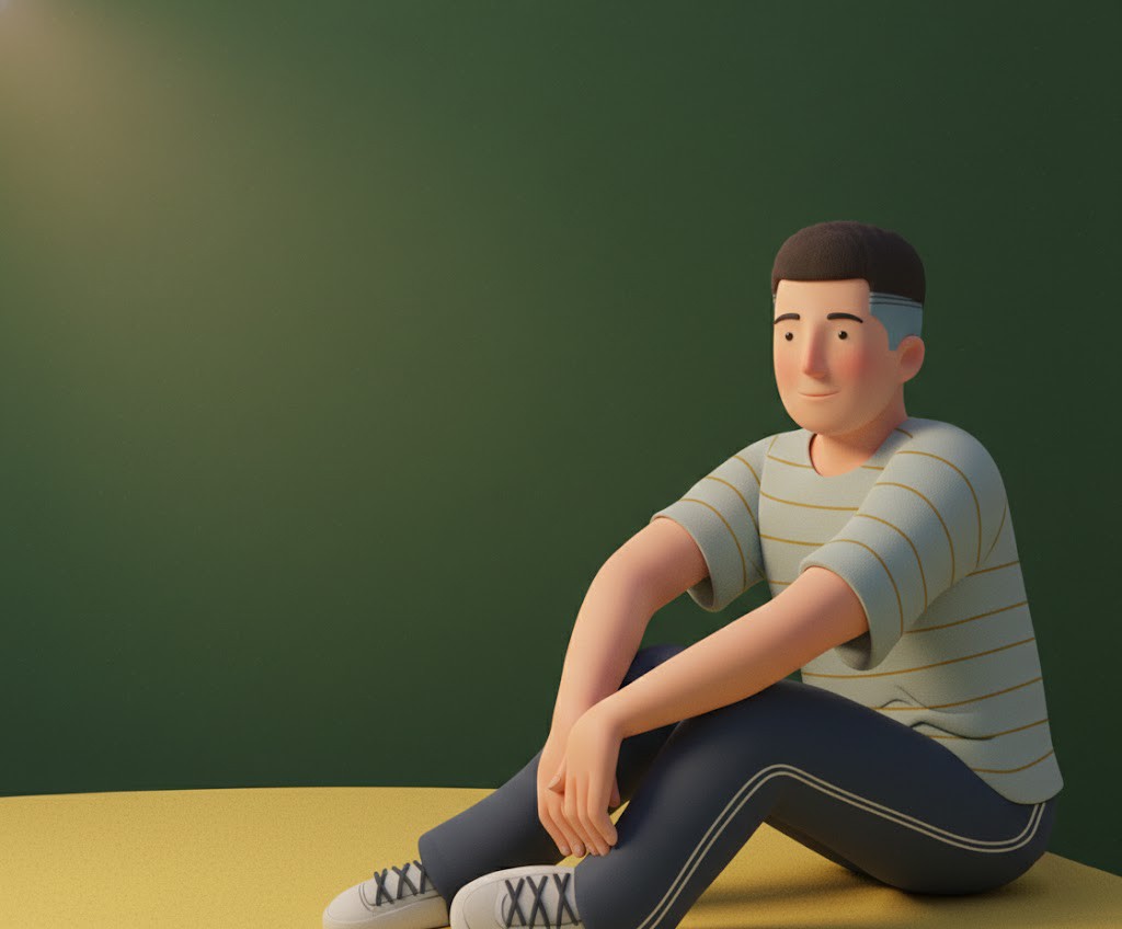 teenager sitting on the ground