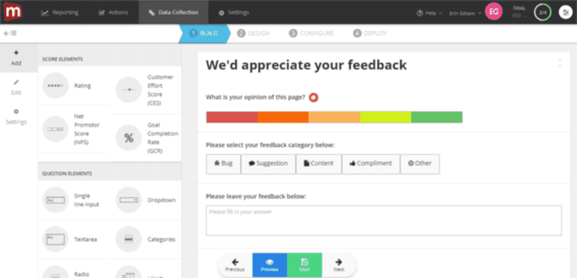 Mopinion customer feedback software