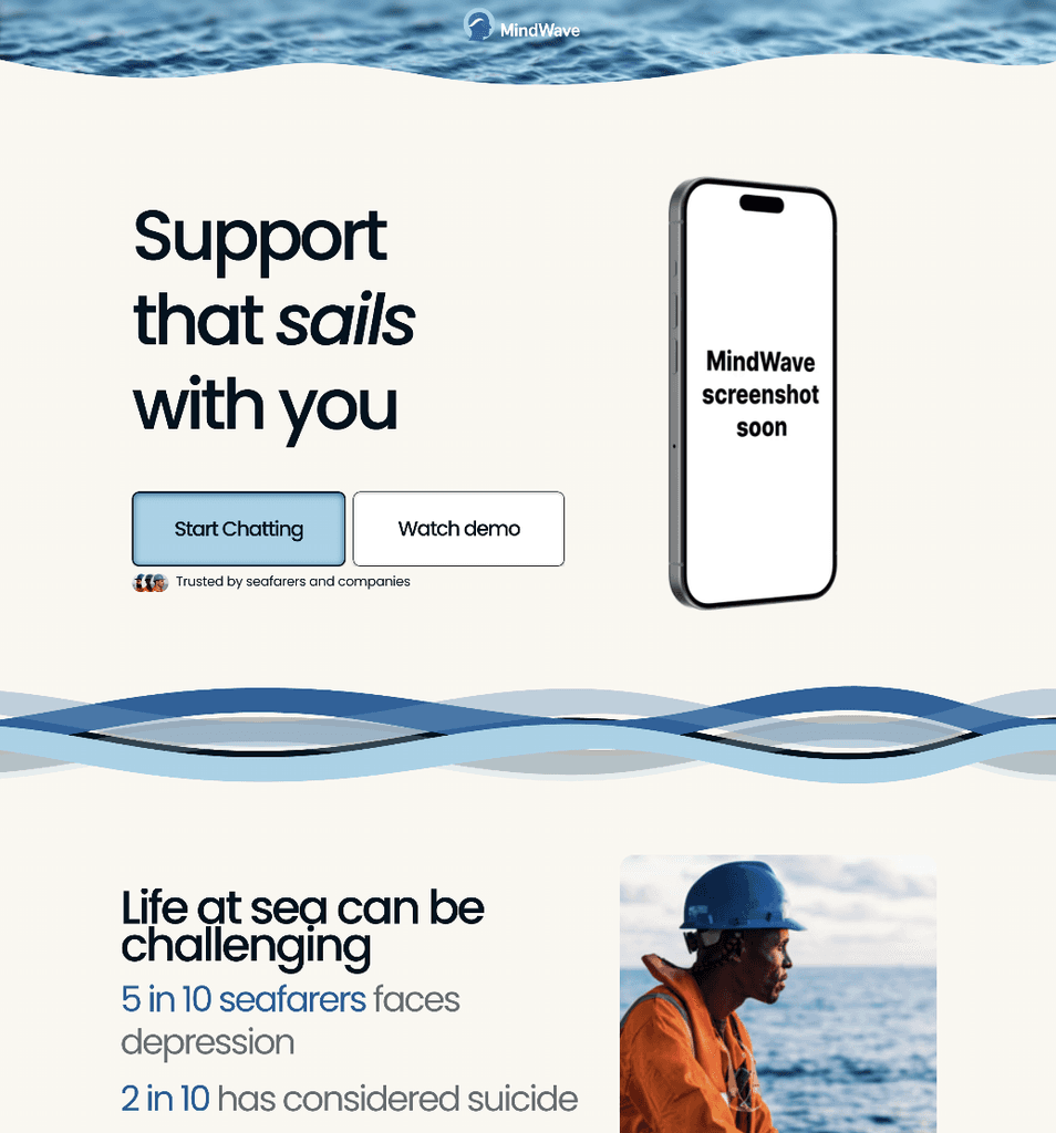 Mindwave app for seafarers website