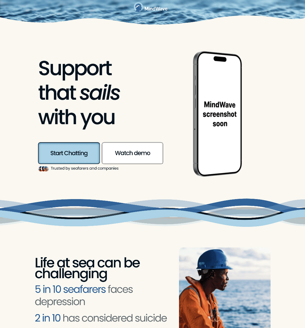 Mindwave app for seafarers website