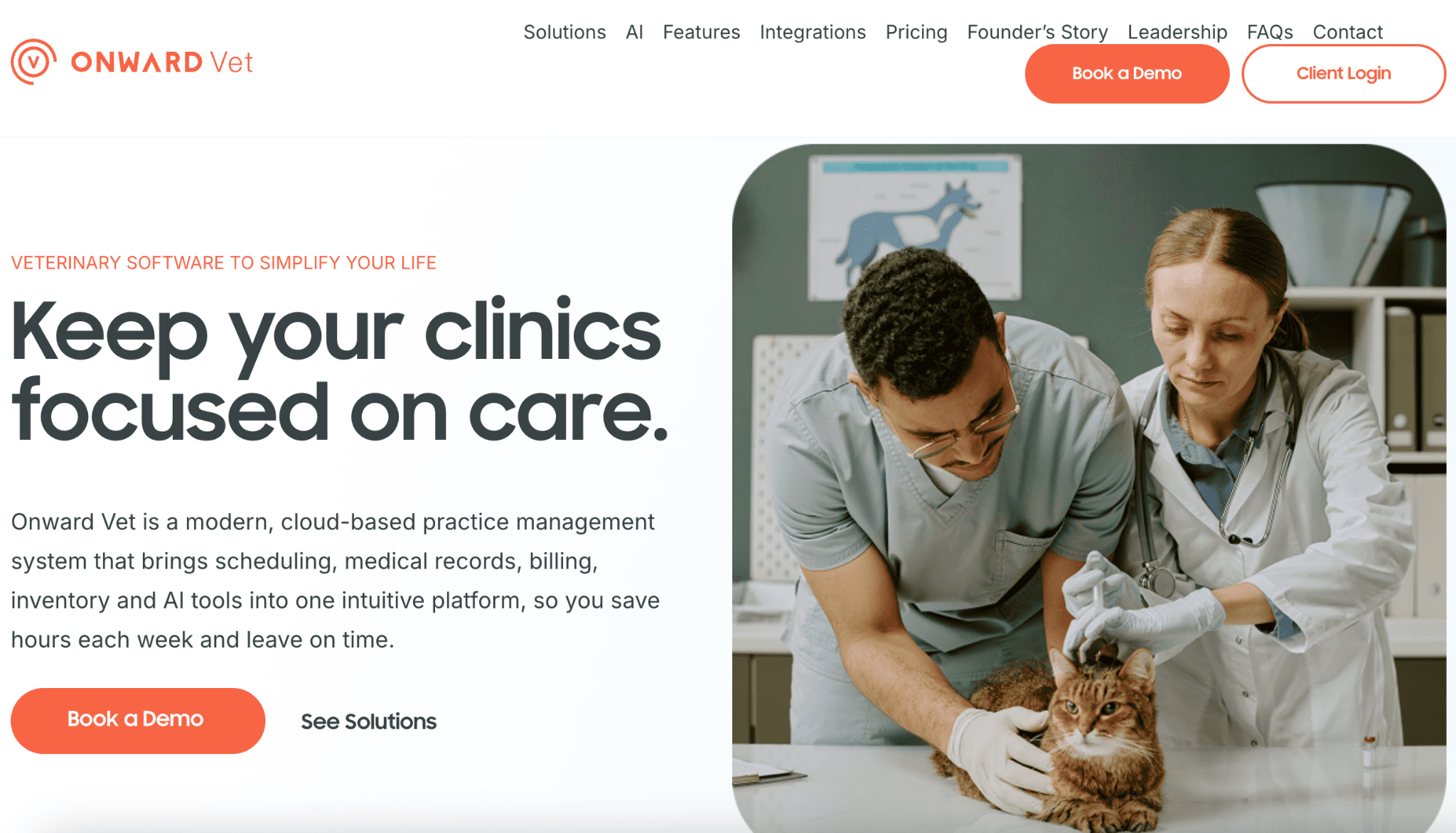 Onward Vet's homepage