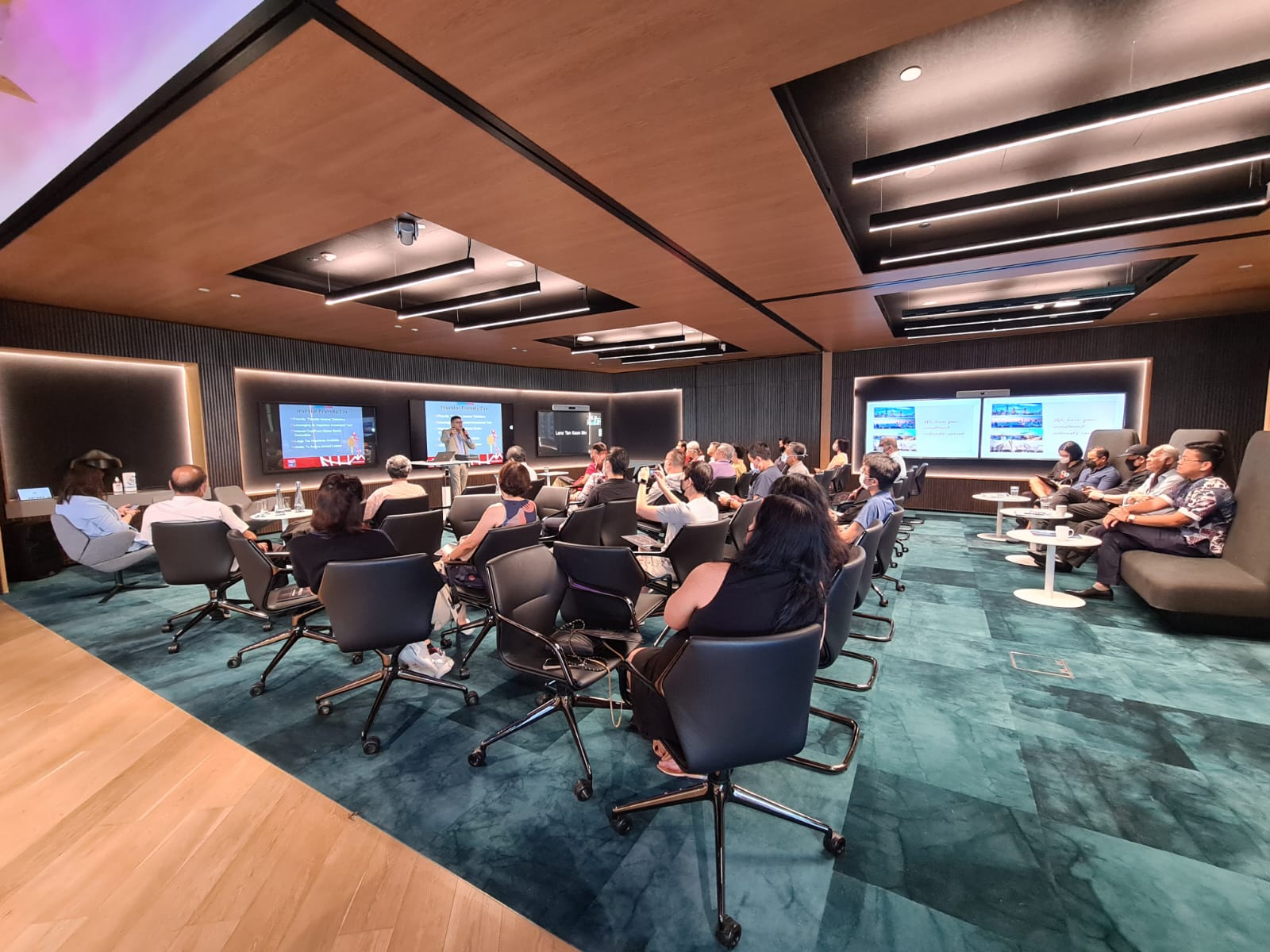 a large body of water with a city in the background