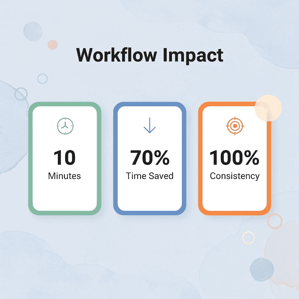 Statistics showing 10 minutes, 70% time saved, and 100% consistency - Best Tool to Chat With Documents