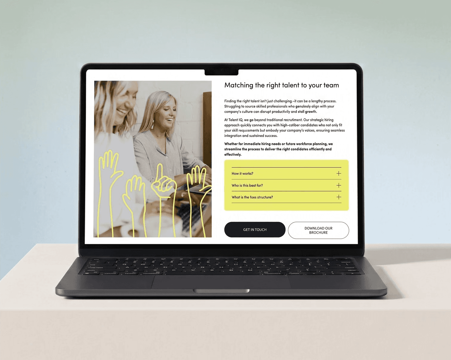 Talent IQ website on a laptop