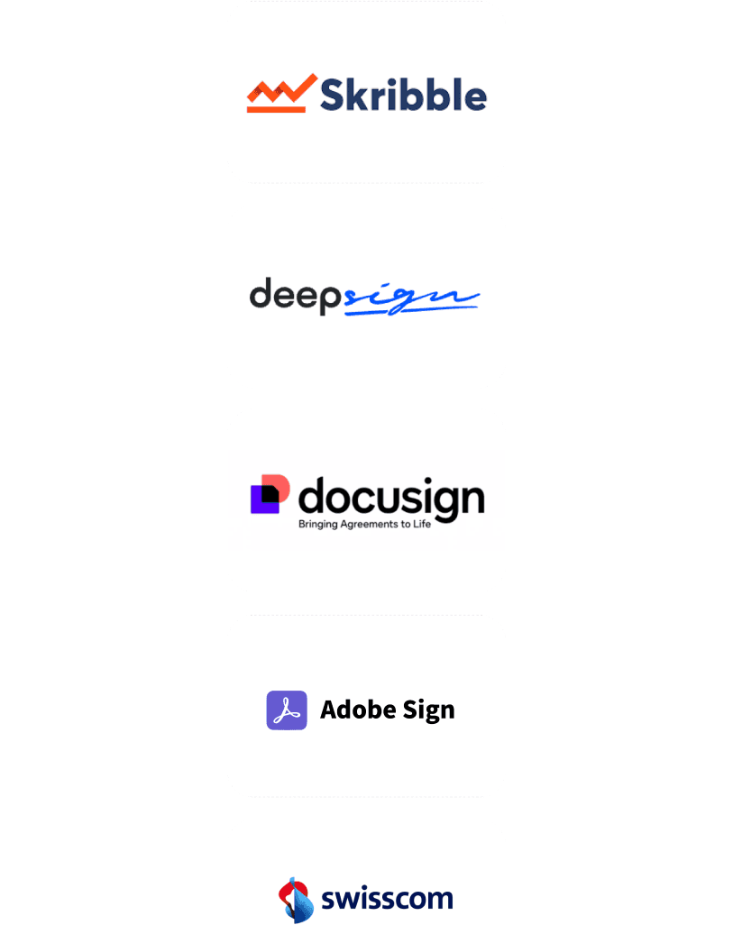 Logos of various E-signature providers