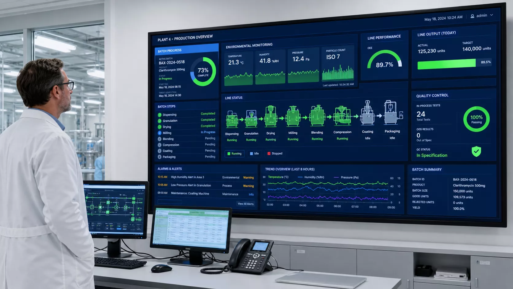batch and production dashboard
