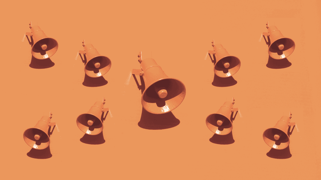 bull horns communication concept