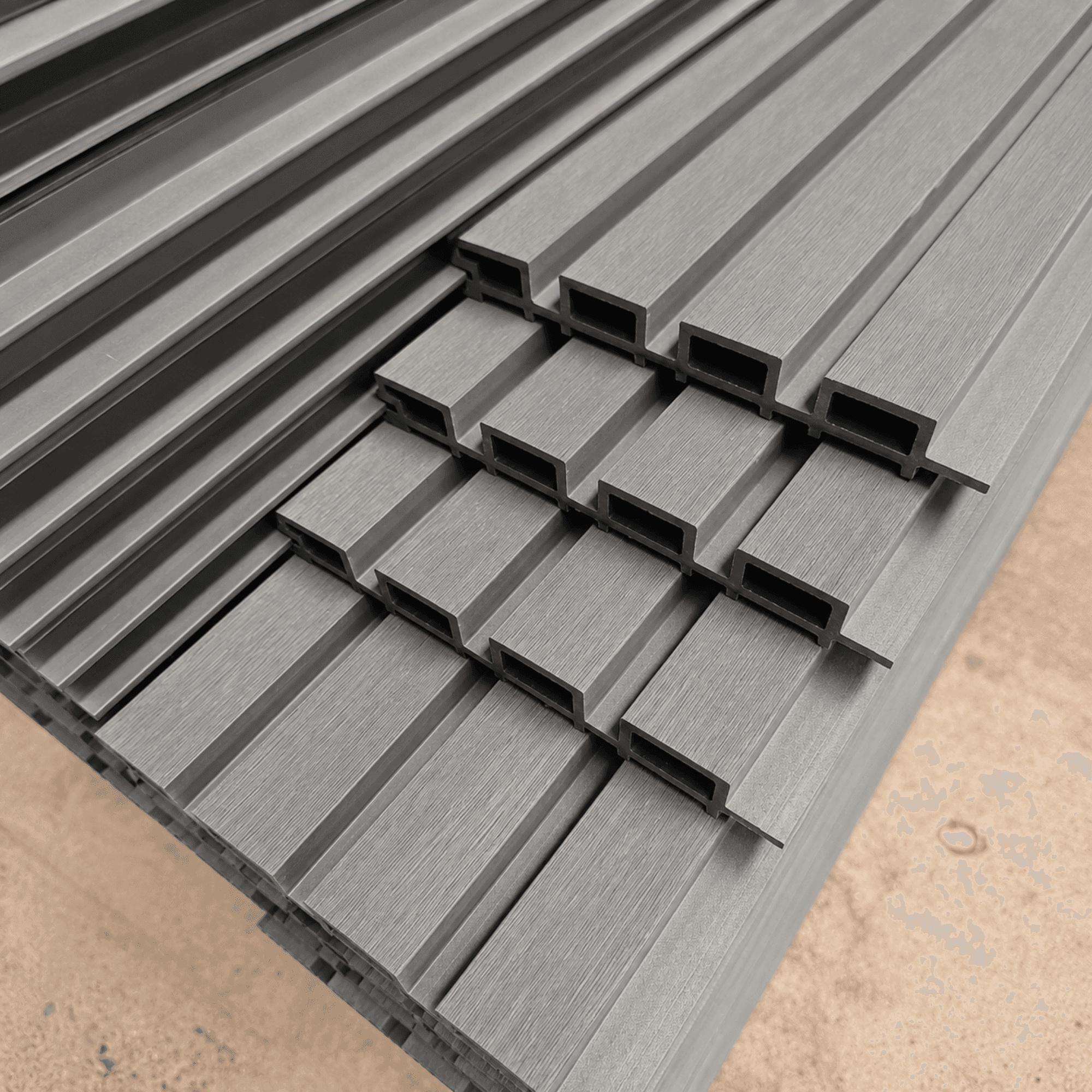 WPC Wall Panel Exterior Gris - SRJ Tu Hogar