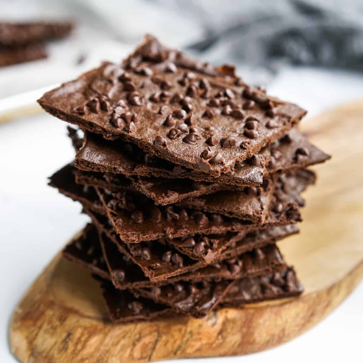 Brownie Brittle gluten free snack product packaging and texture close up
