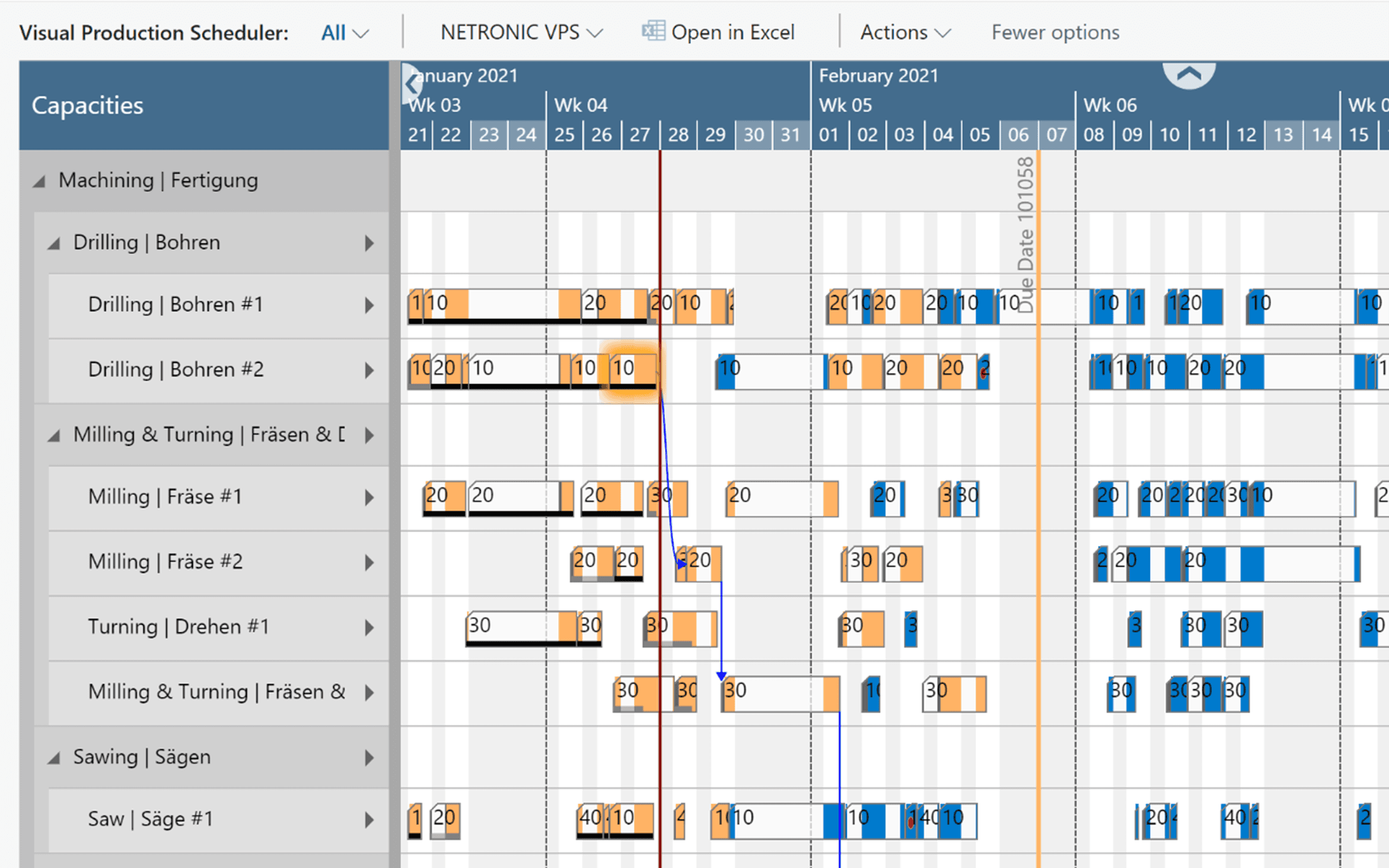 Visual Production Scheduler dashboard