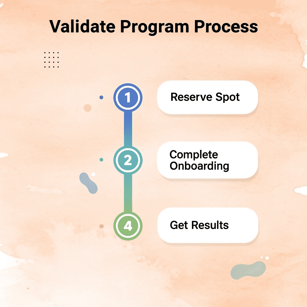 Four-step process for the Validate Program - Hire SEO Agency