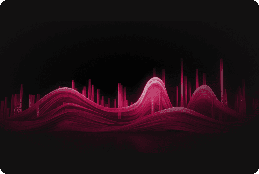 An image of muliple overlapping area charts against a black background