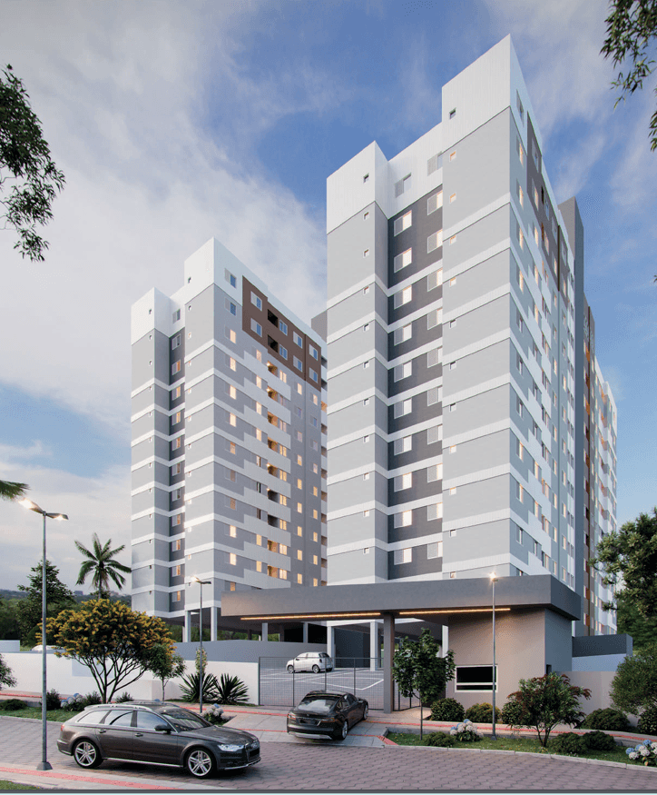 A modern brick house with a two-car garage, well-manicured lawn, and clear blue sky in the background.