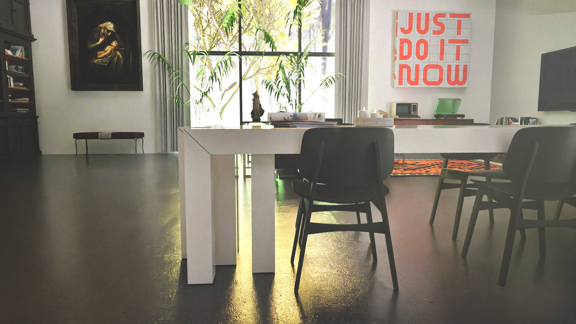 Metrik table in off white color